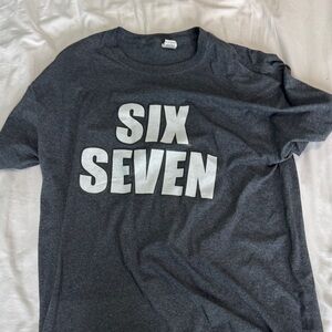 Fruit of the Loom Charcoal Tee with Bold White Print